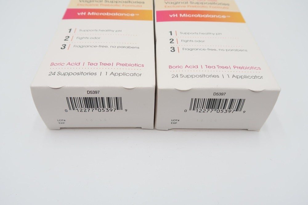 2 pack- VH Essentials Prebiotic Vaginal Suppositories, 24 Count - 48 Total