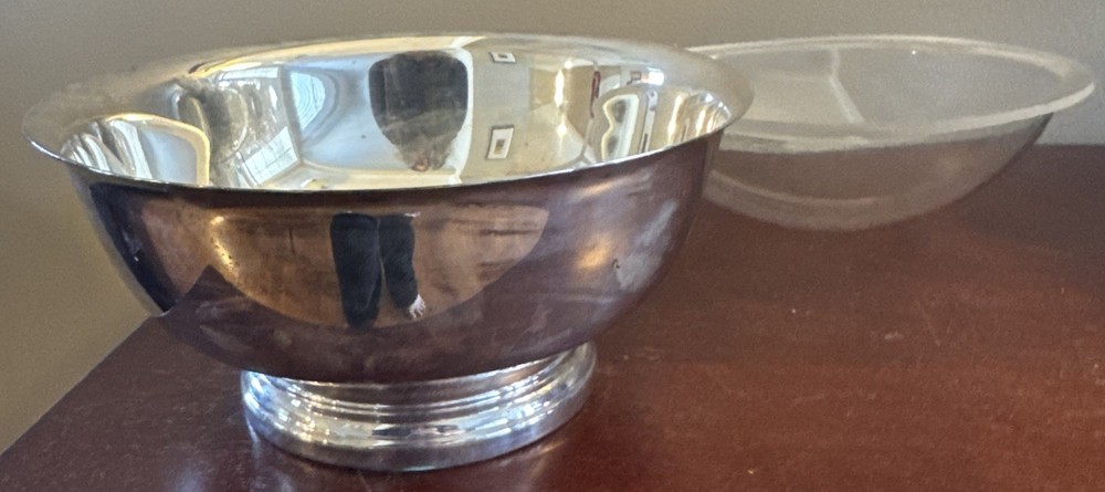 Gorham Silver EP Bowl YC 779 Paul Revere Bowl with Plastic Bowl Liner
