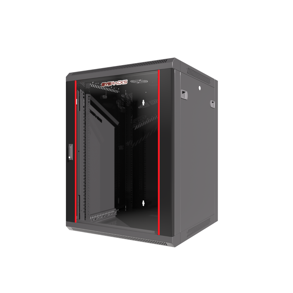Server Rack 15U Wall Mount Cabinet Locking Networking Data Enclosure Glass Door