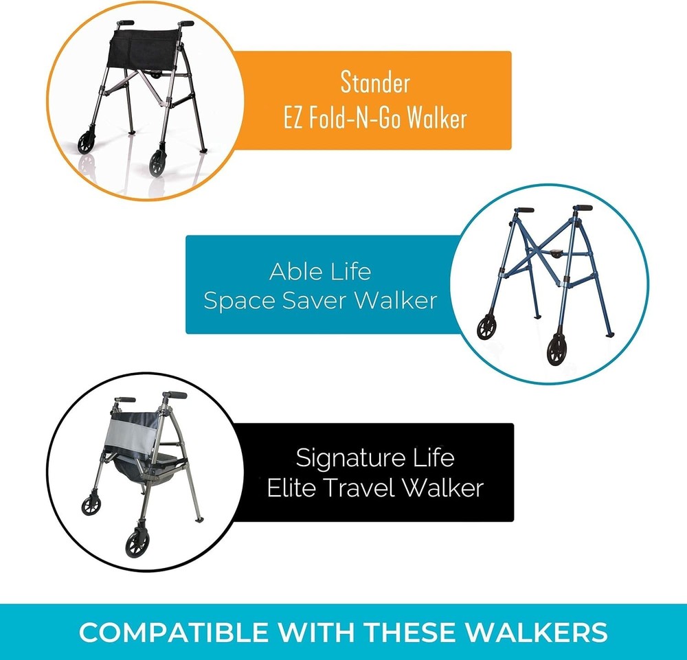 6-Inch Rollator Wheels for Secure Mobility - Easy Install Kit Included