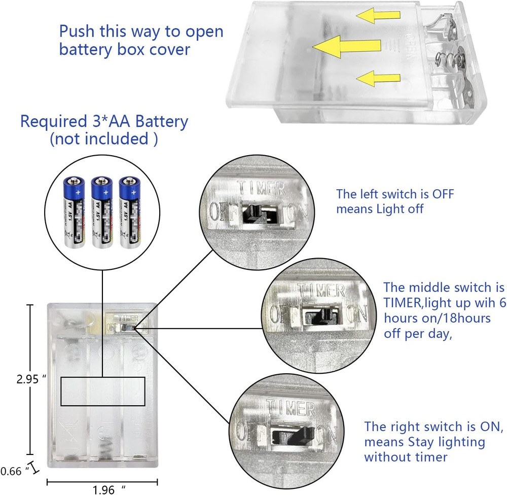 2 Pack with Timer Function Battery Operated Dewdrop Led Lights,Mini Fairy Lights