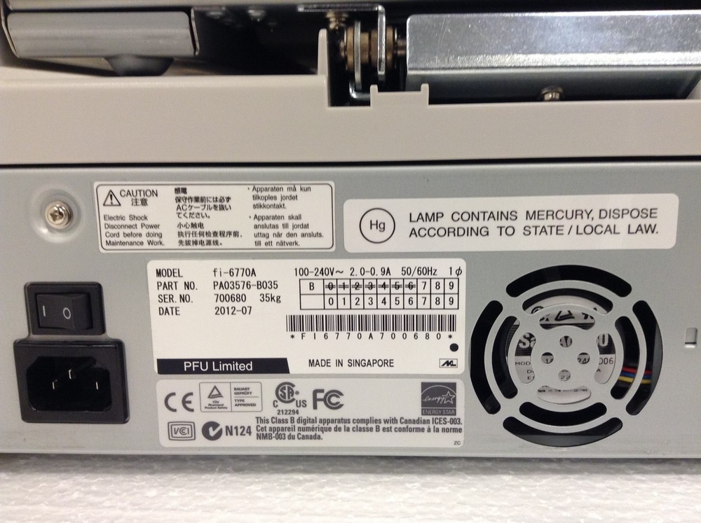 Fujitsu fi-6770A Duplex Document Scanner PA03576-B035 w/ VRS SCSI Controller