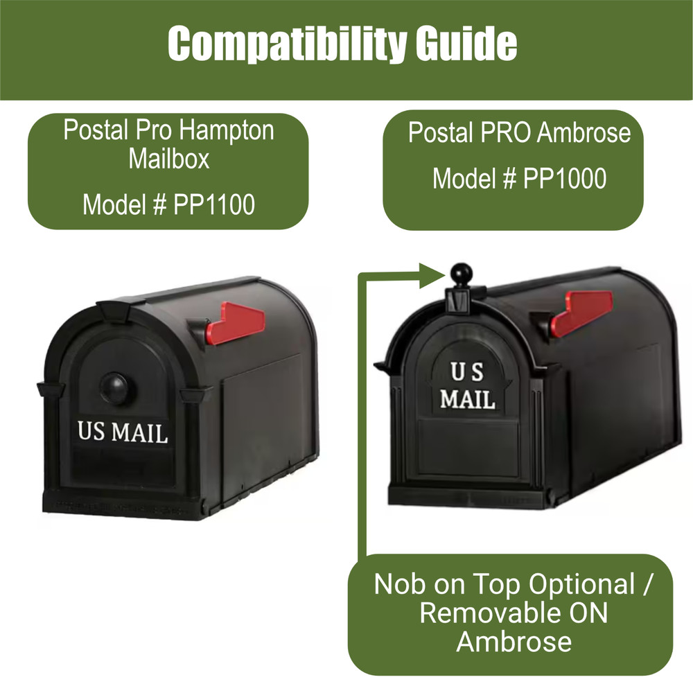 US Hampton/Ambrose Mail Mailbox Hinge Pin Replacement [2 Pack] - ABS Resin