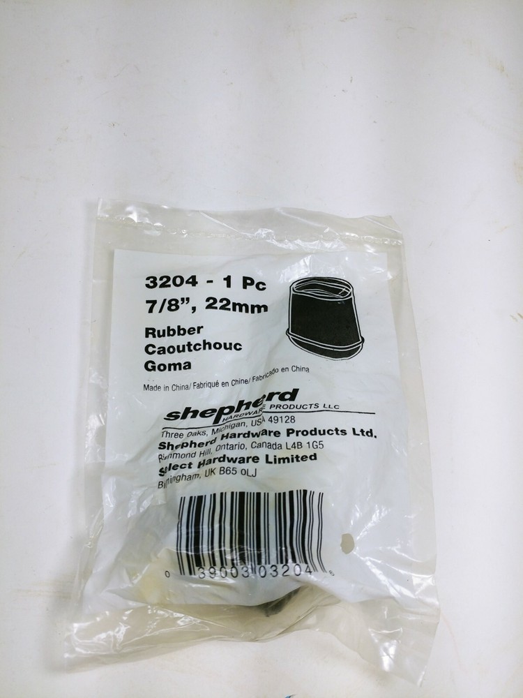 Shepherd Tip Rubber Straight Black 1 Pack 7/8" & 1"
