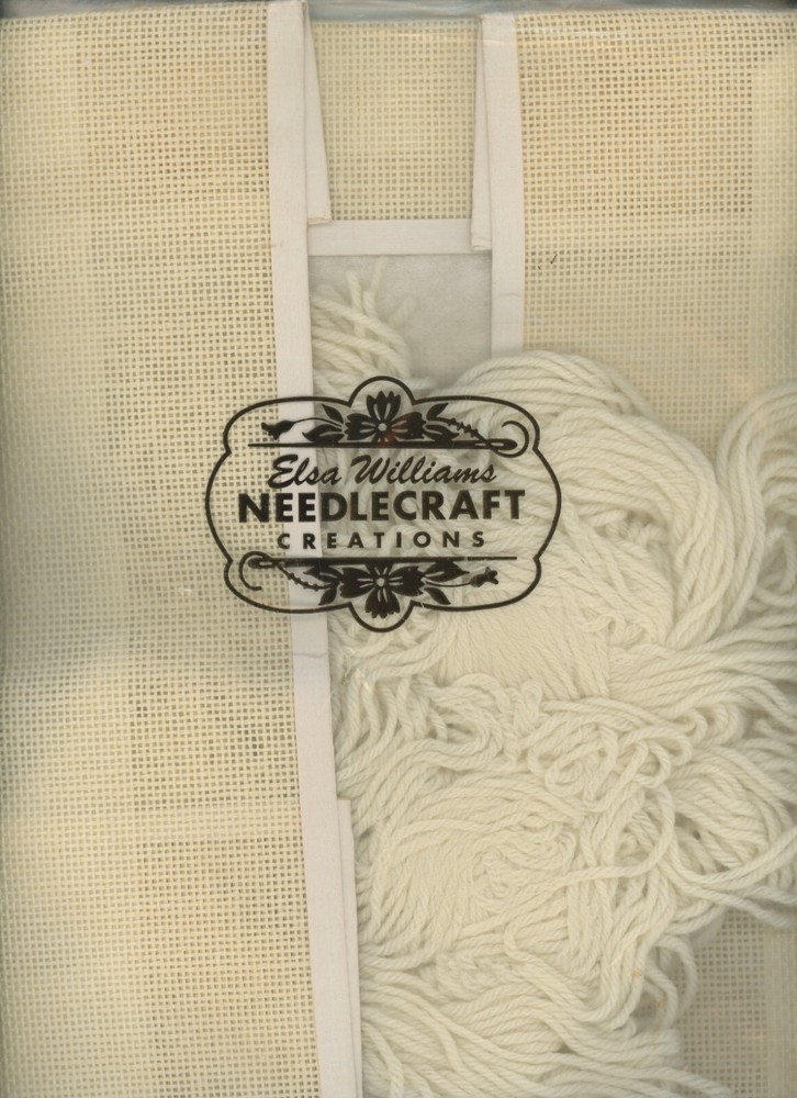 Vintage Elsa Williams Pulled Thread Linen Canvas Wool Yarn Kit
