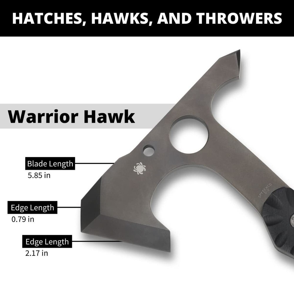 Spyderco Warrior Hawk Utility Tomahawk, Numbered, D2 Head and 13.68" G-10, H03