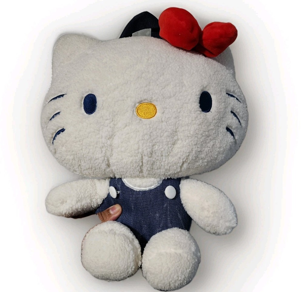 Hello Kitty Sherpa Figural Plush Backpack 14" White