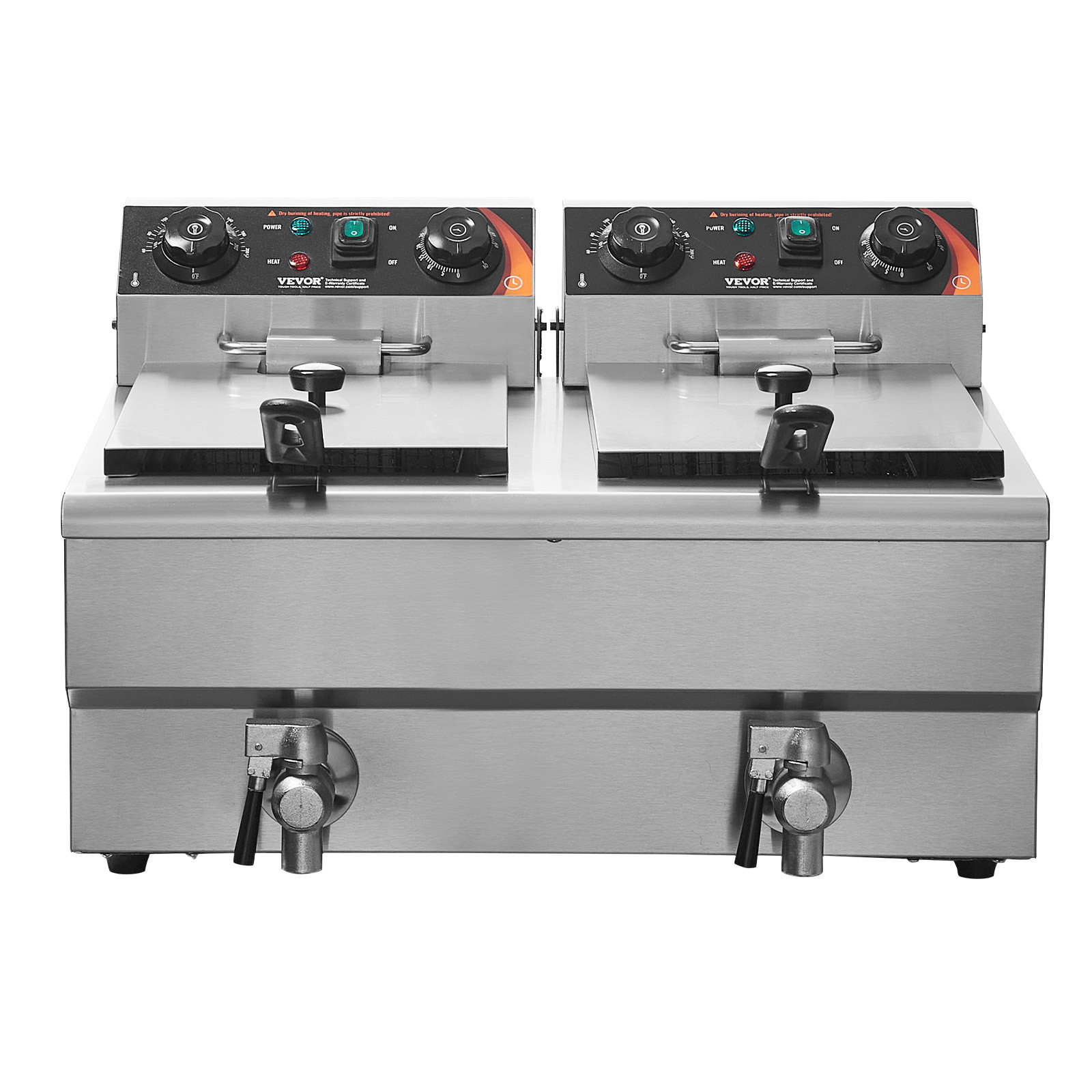 VEVOR Commercial Electric Deep Fryer Countertop Fryer 3000W Dual Tank 2x11Qt/11L