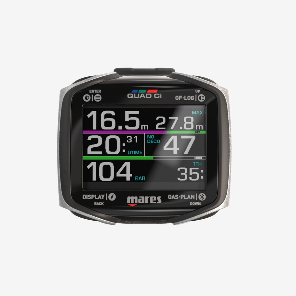 Mares Quad Ci Wrist Dive Computer - Black/Silver