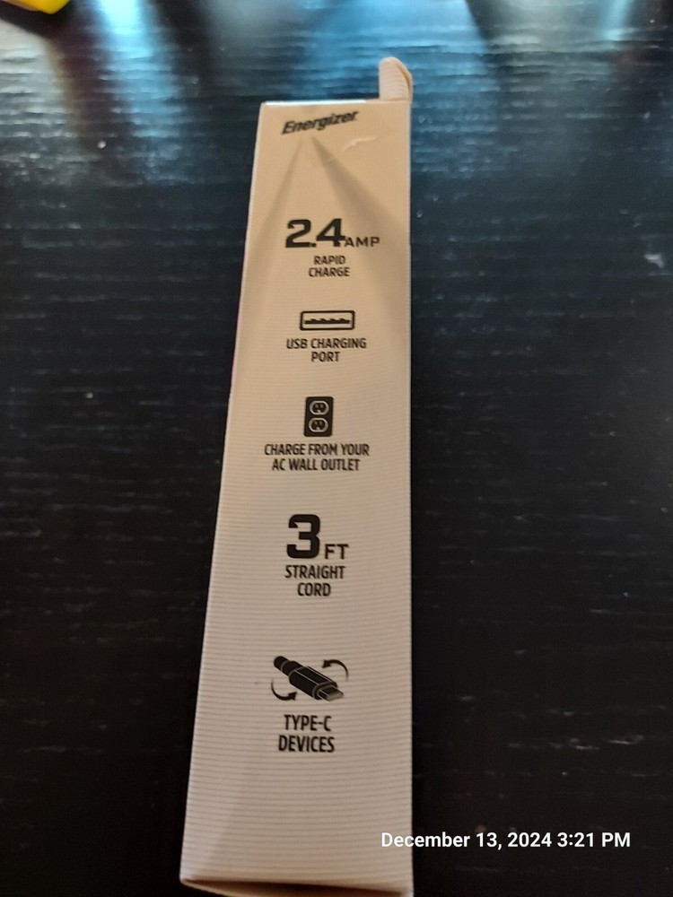 Energizer USB Wall Charger + Type-C Cable