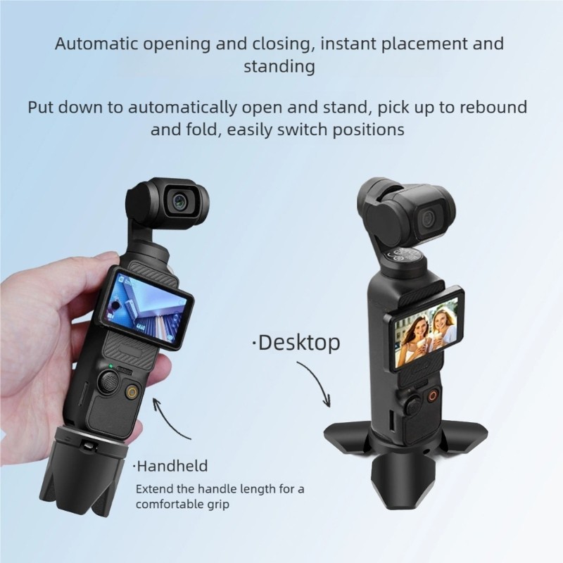 Auto Collapsible Mini Stand 1/4 Thread Mount Metal Base For Photography Tools