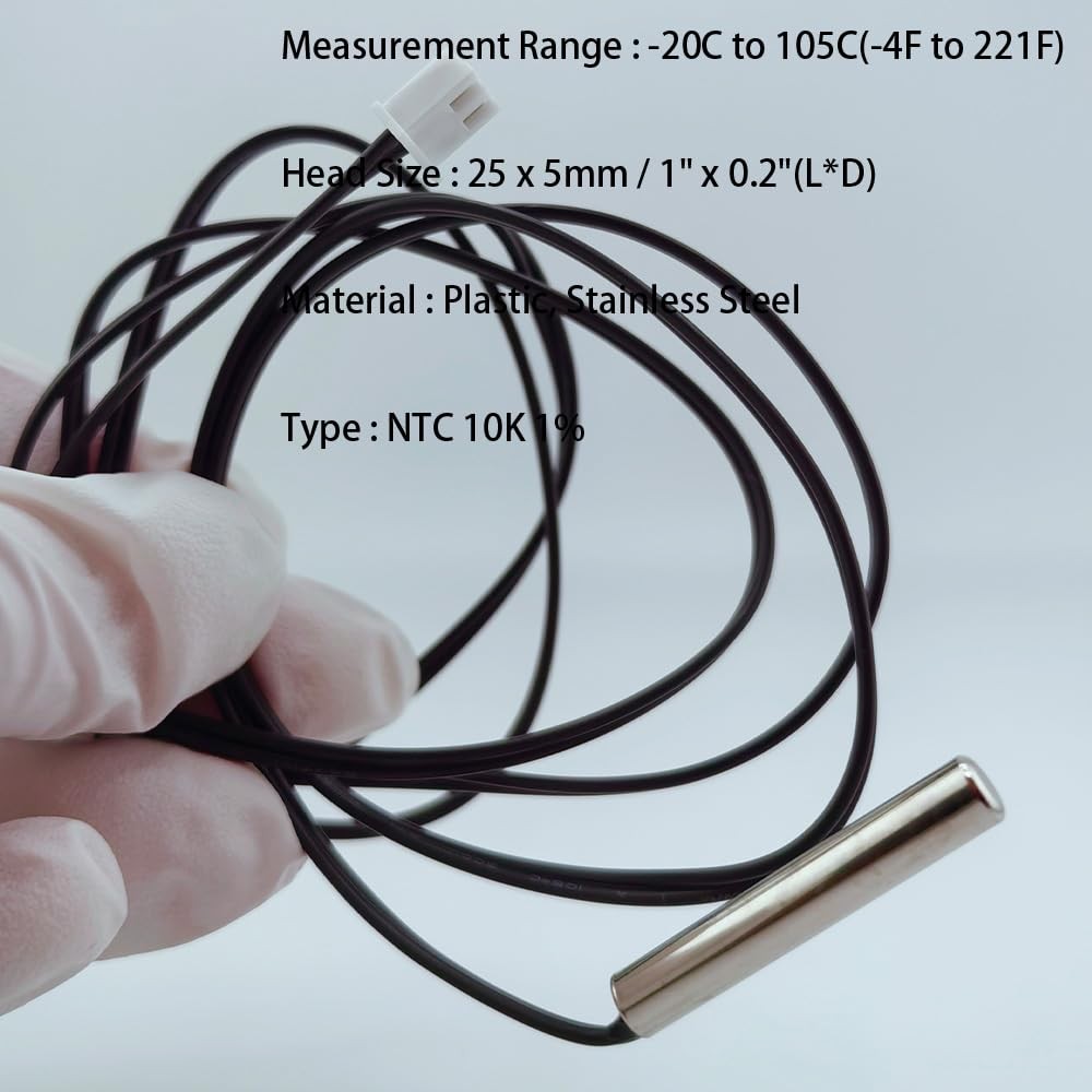 4pcs NTC 10K 3950 Thermistor 1 M, Temperature Sensor Probe,...