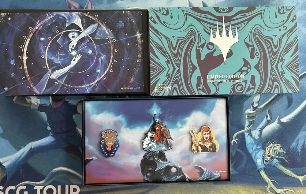 Pinfinity Magic the Gathering Blue Collection Pin Set Counterspell Brainstorm