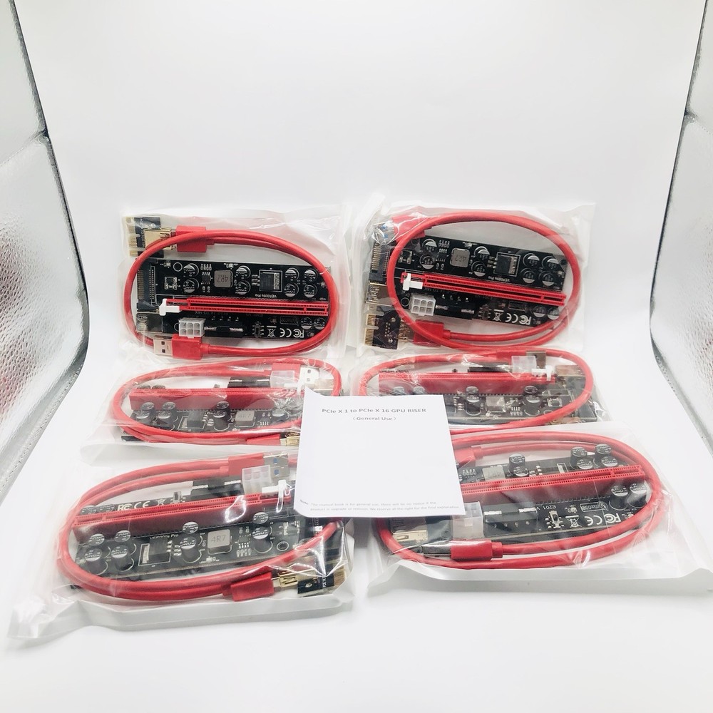 6-pack GPU Riser V009S PCIe 6 PIN + MOLEX GPU Mining ETH USB