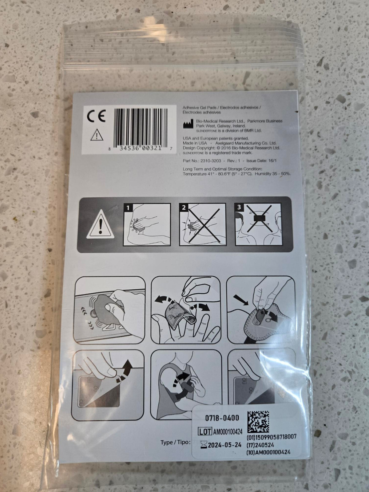 SLENDERTONE Replacement Arms Toning Gel Pads 4 Pads SEALED See Date