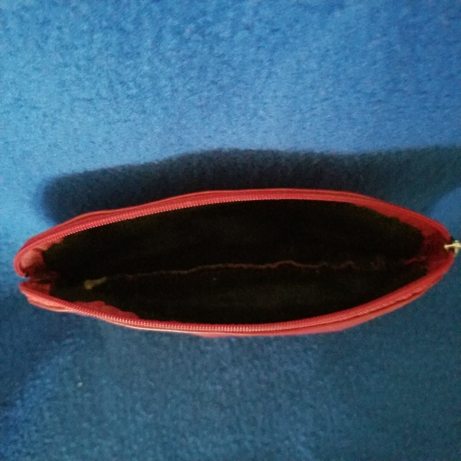 Disney Vintage Red Leather Mickey Mouse Small Zippered Cosmetic Bag Clutch