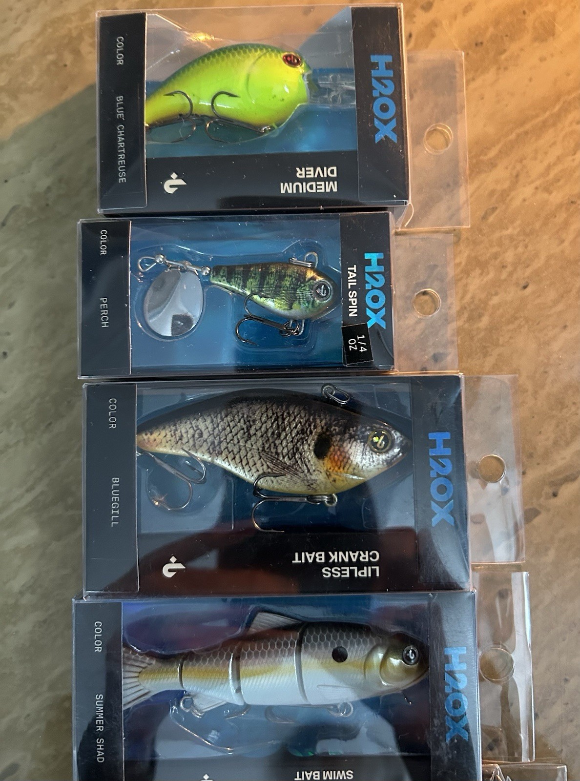 Lot of 6 H2.OX Lures New In Box  Crank ,Jerk Shad And Swim Baits