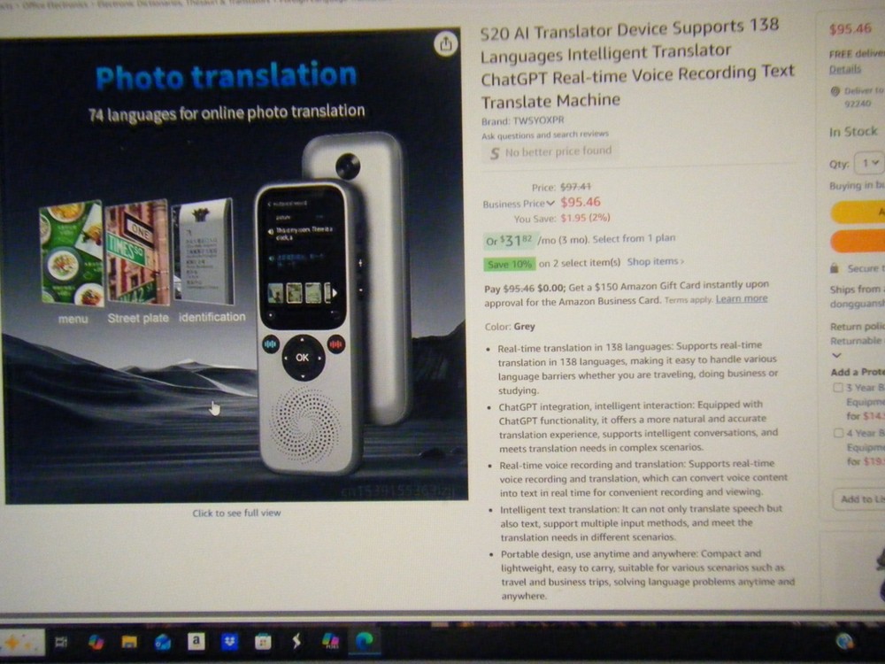 Ai Translator Smart Language Translator Device, Real-Time with 139 Languages