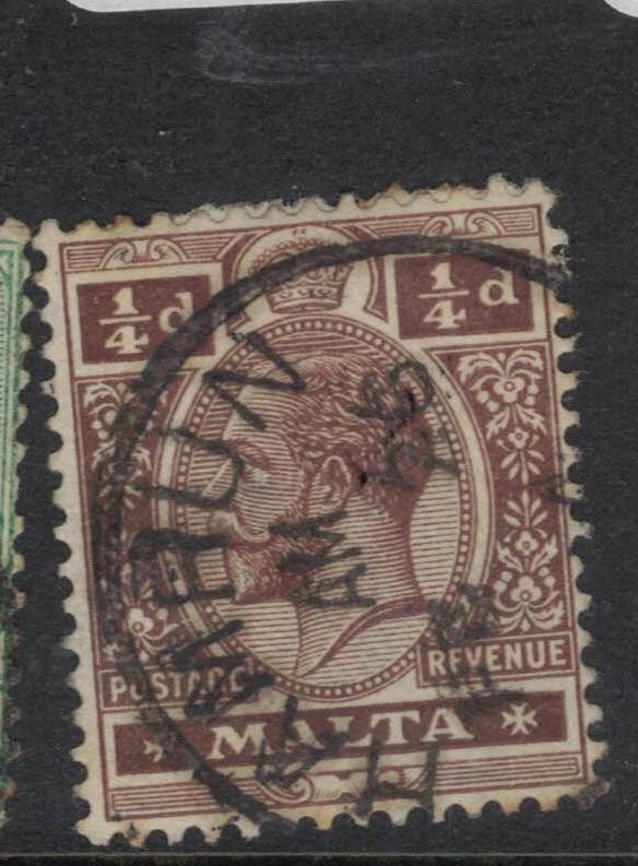 Malta KGV 1/4d  Hamrun VFU (3fuc)