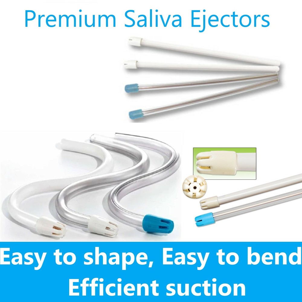 1000 (10 Bag) White Clear Dental Saliva Ejectors Ejector Disposable Suction Tips