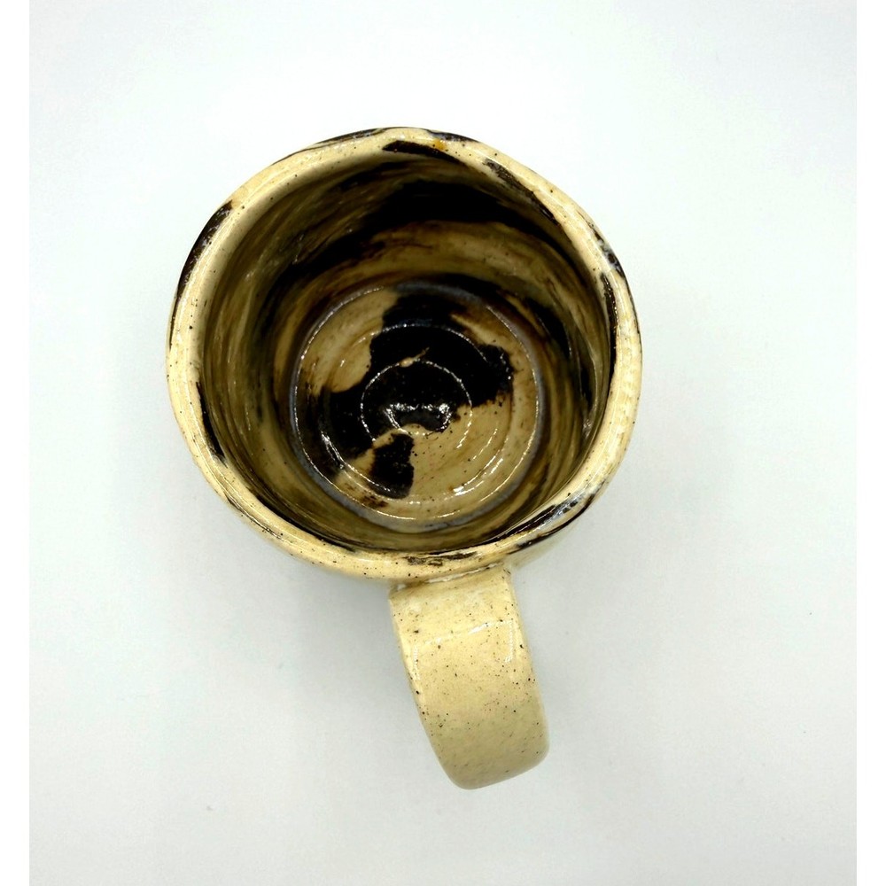 ☕ Handmade Studio Pottery Mug – Wheel-Thrown Ceramic - Signed KA