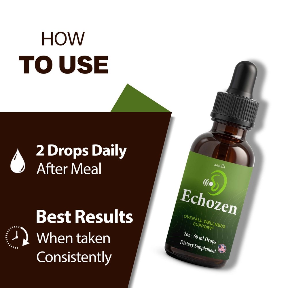 (6 Pack) EchoZen Drops, EchoZen Tinnitus Support Liquid Supplement