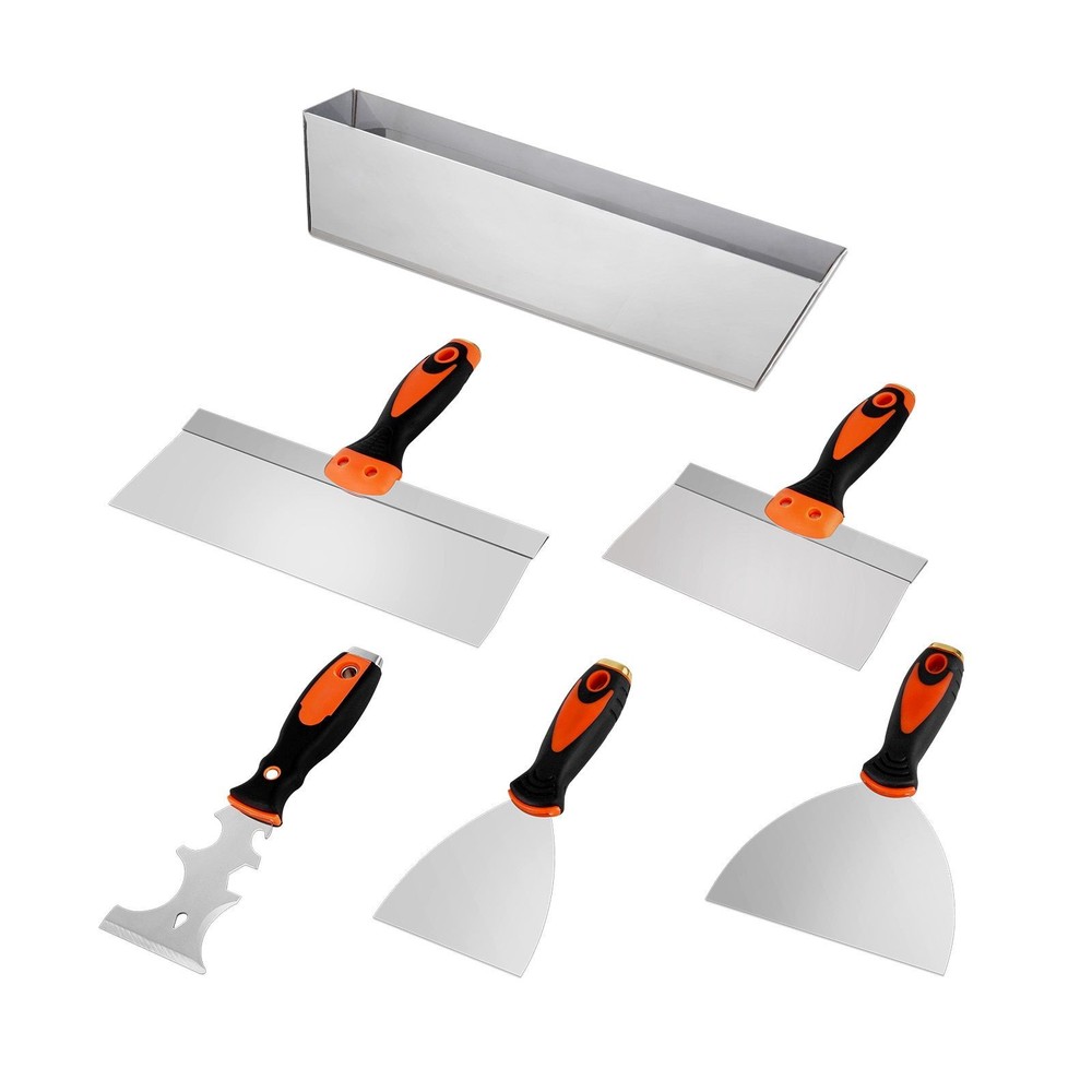 Drywall Tool Set: Scraper, Putty & Taping Knives, Mud Pan