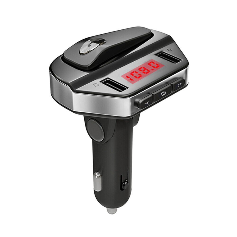 Bluetooth 5.0 Headset Trucker Earpiece Headphones FM Transmitter Radio Adapter