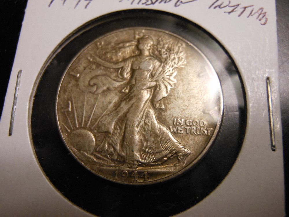 EXTREMELY RARE 1944-P *Missing Des. Initials* Walking Liberty Half Dollar Silver