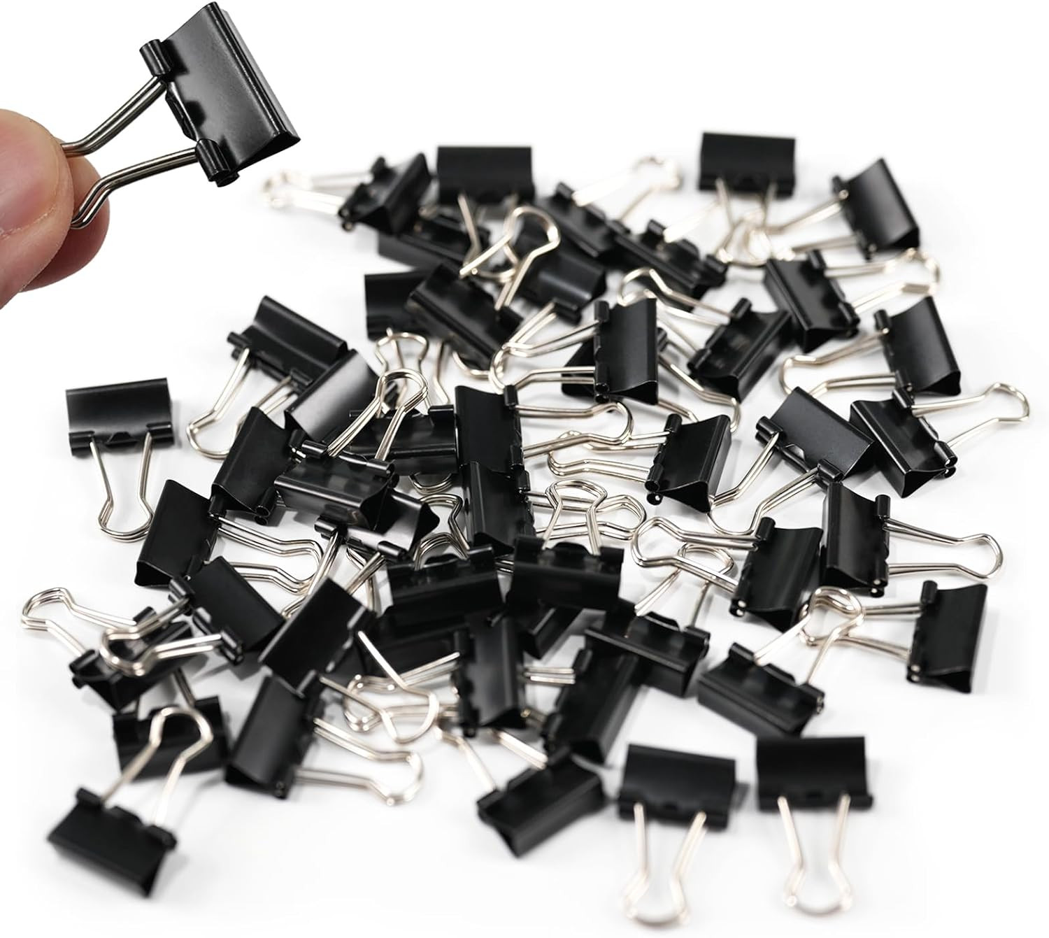 48Pcs Mini Binder Clips, 0.5 Inch(13Mm), Paper Clamps Micro Size for Office Supp