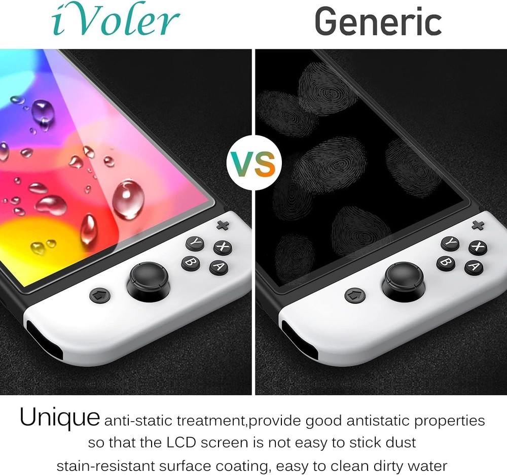 ivoler 4-Pack Tempered Glass Screen Protector Designed for Nintendo Switch OLED