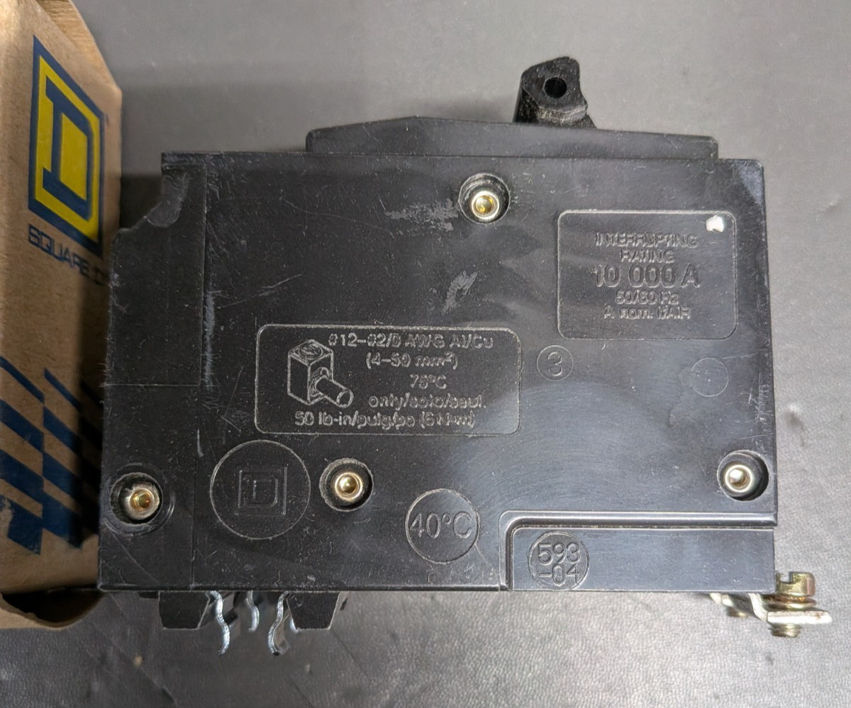 SQUARE D QO QOB QOB2100 2 POLE 100 AMP 240V YELLOW CIRCUIT BREAKER NEW IN BOX