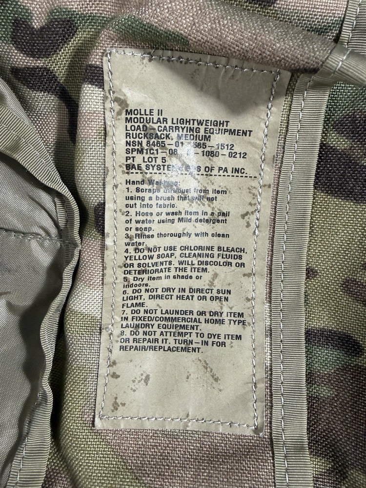 USGI OCP MOLLE II MEDIUM COMPLETE RUCKSACK RUCK BACKPACK ASSEMBLY MULTICAM