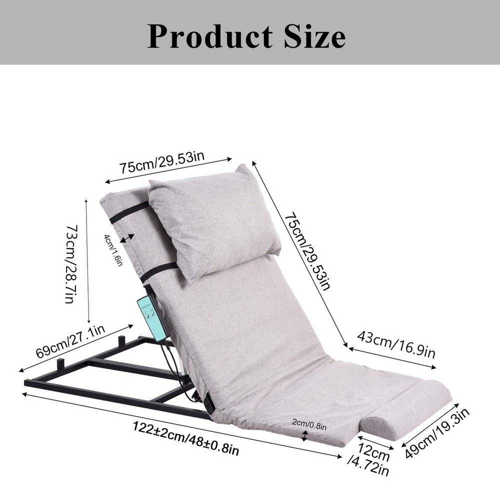 Electric Lifting Bed Backrest 2-80° Adjustable Back Rest Support Brand New