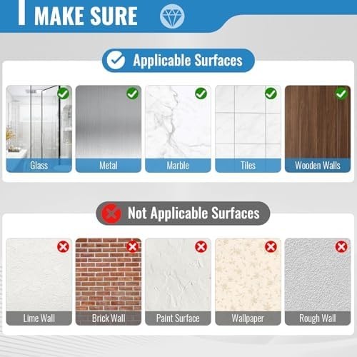 5 Pack Shower Caddy Adhesive Replacement - Strong Shower Shelf Adhesive Hooks