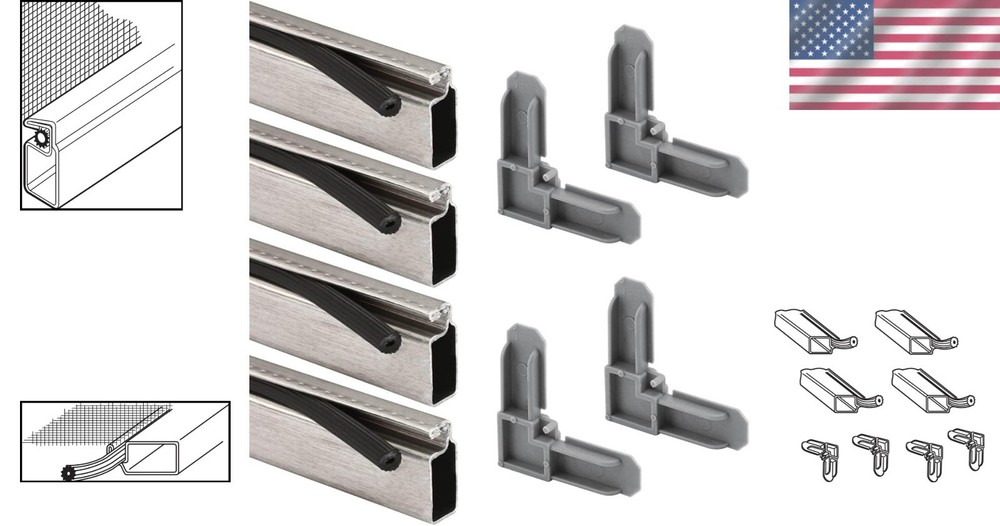 Complete Screen Frame Kit with Vinyl Spline & Plastic Corners for Easy Assembly