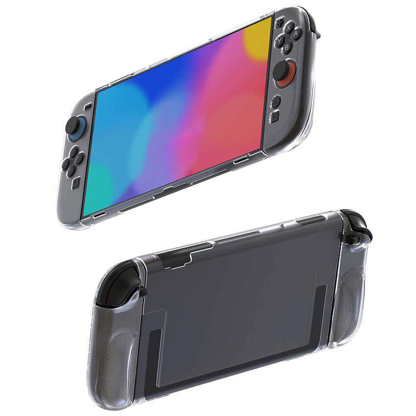 For Switch 2 TPU Diamond Pattern Split Protective Case + 4x Rocker Caps Set
