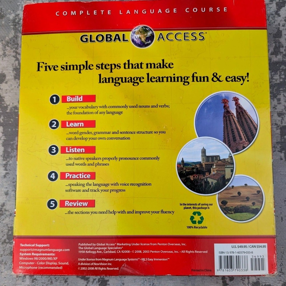 Global Access Spanish Complete Language Course 9 Audio CDs 3 CD-ROMs 2008
