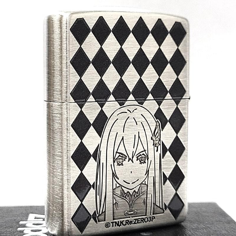 Zippo Re Zero Echidna Silver Satin Etching 2 Sided Processing Lighter Regular