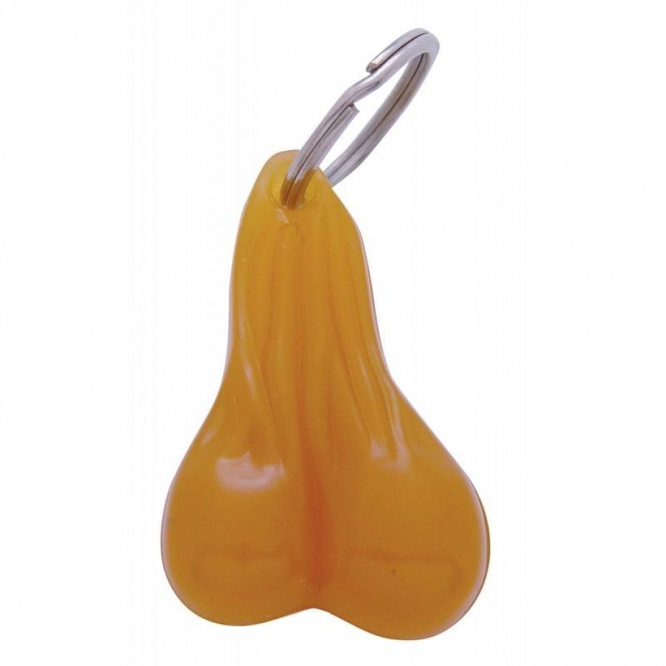 2 1/2" Small Ball Novelty Key Chain - Tan