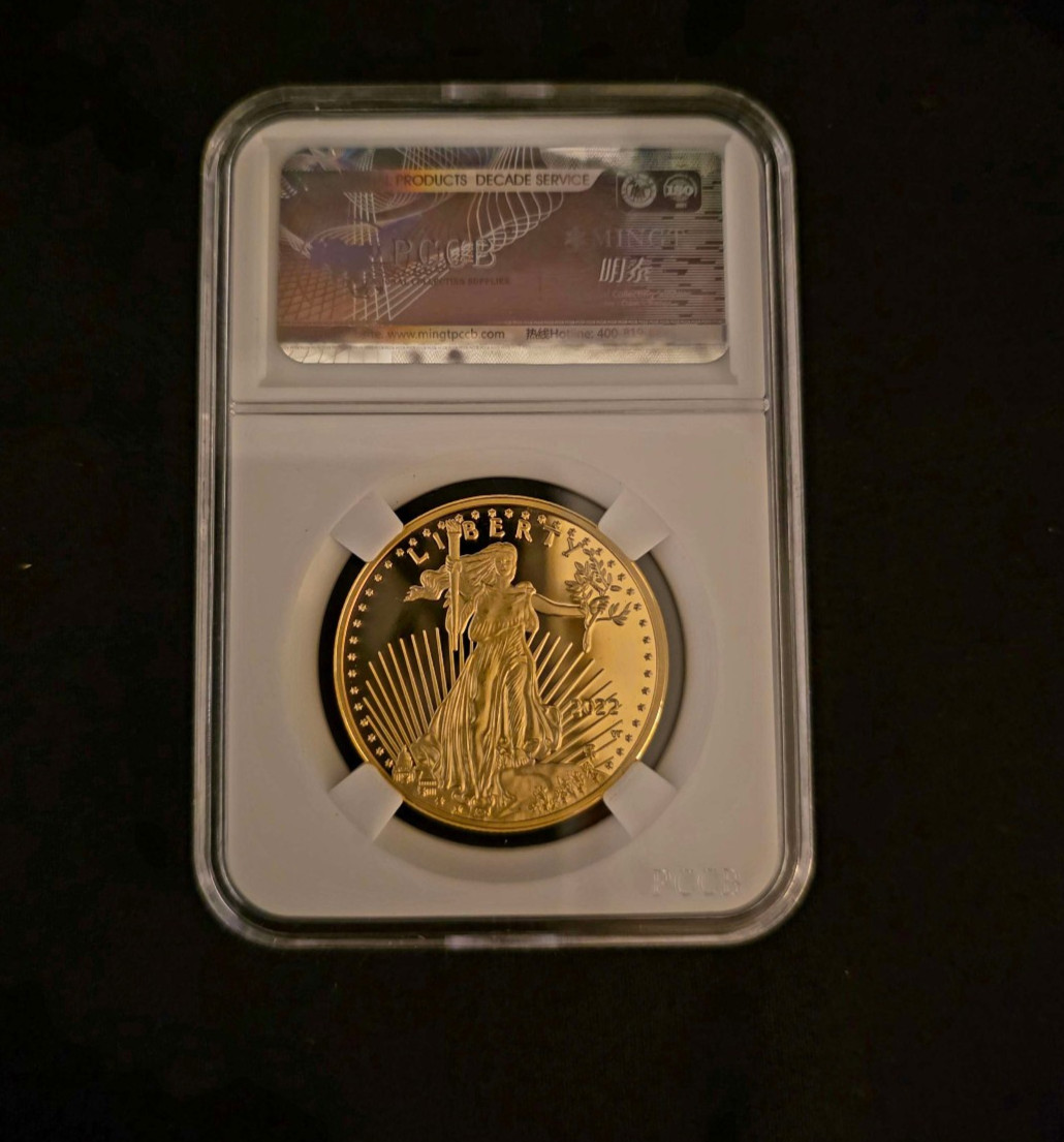 2022 - One Ounce .999 Gold American Eagle - 24k Fine (BU) Glided Repro Coin