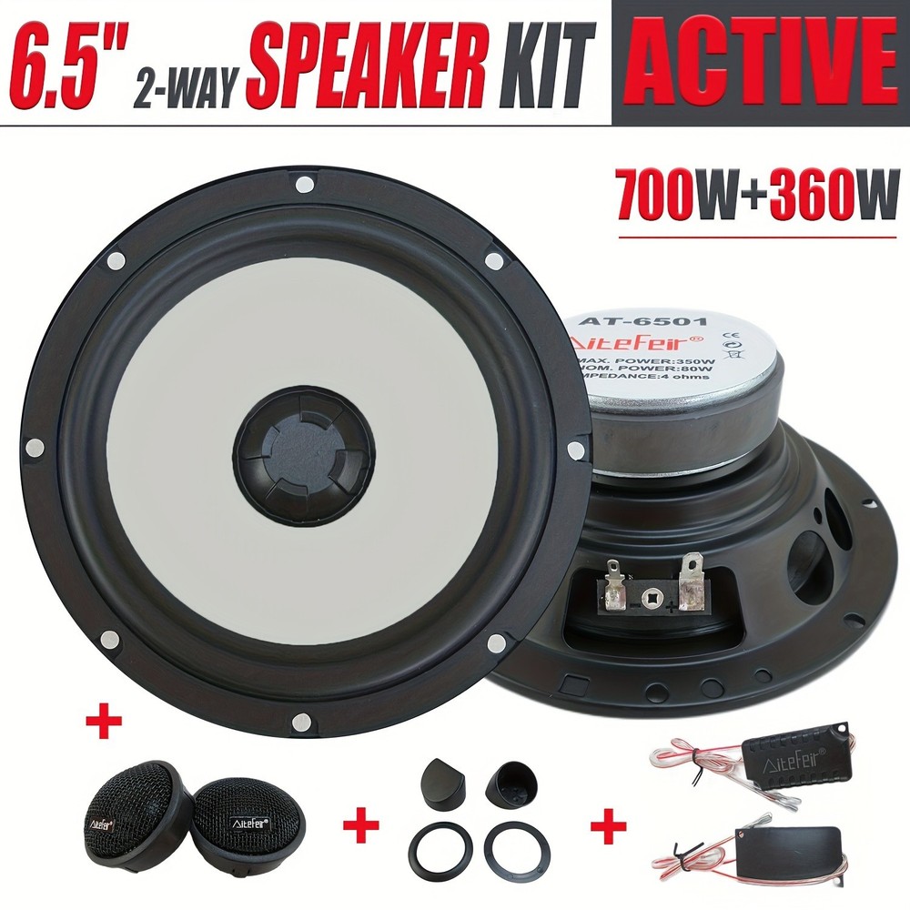 6.5 Inch 2 Way Active Component Speaker System 350W Max with External Crossovers