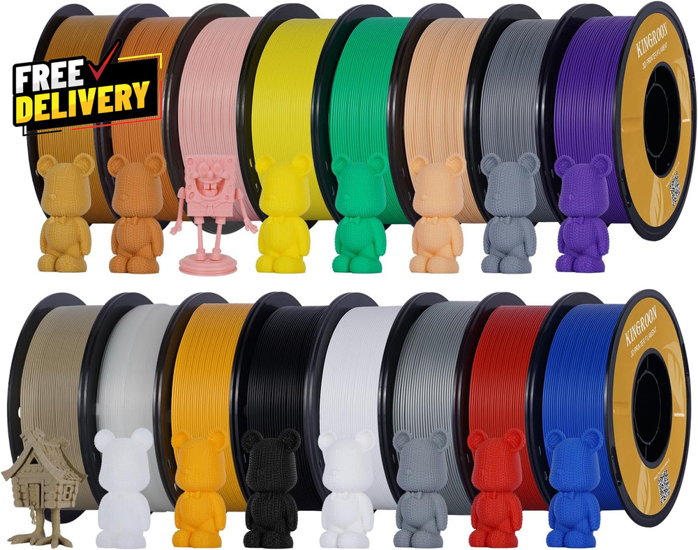 PLA 3D Printer Filament Bundle 16 Rolls Dimensional Accuracy +/- 0.02 Mm.....