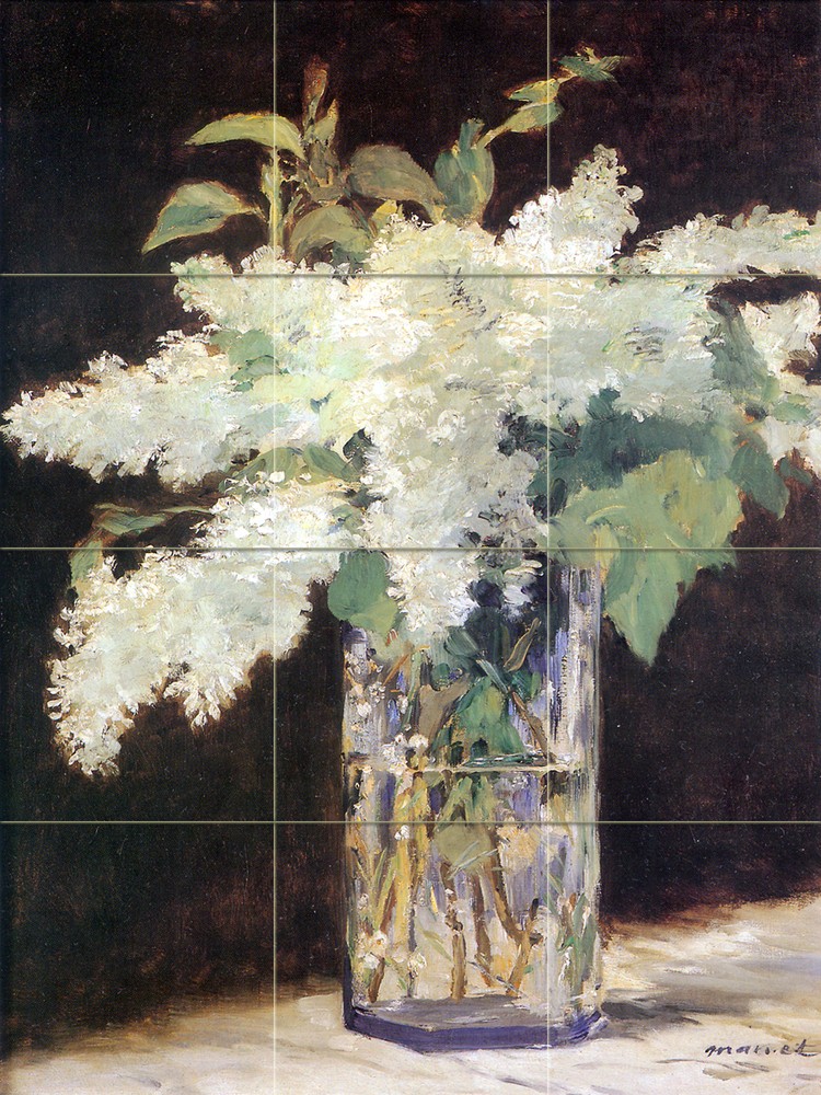 Art Manet Ceramic Mural Backsplash Flowers Tile Decor #197