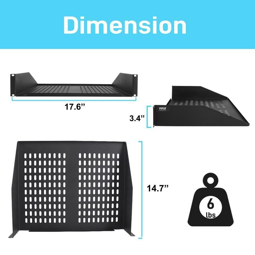 Pyle 2U Server Rack Shelf Universal Device Mounting Tray PLRSTN22U
