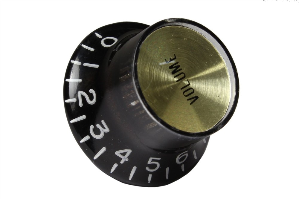 Bell Hat Knobs Black Gold Reflector for Gibson USA 4pk