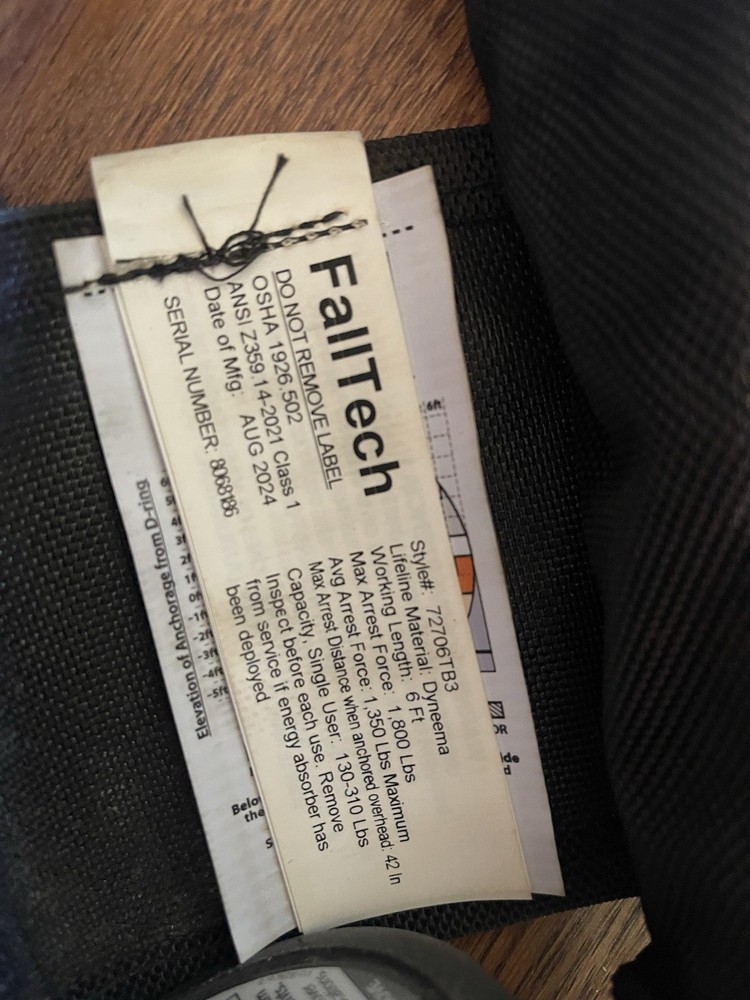 FallTech 72706TB3 Duratech 6' Mini Web Self-retracting Device