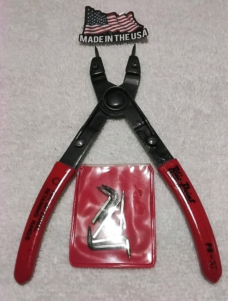 BLUE POINT PR37 INTERNAL SNAP RING PLIERS & EXTRA REPLACEMENT TIPS  USA 🇺🇸
