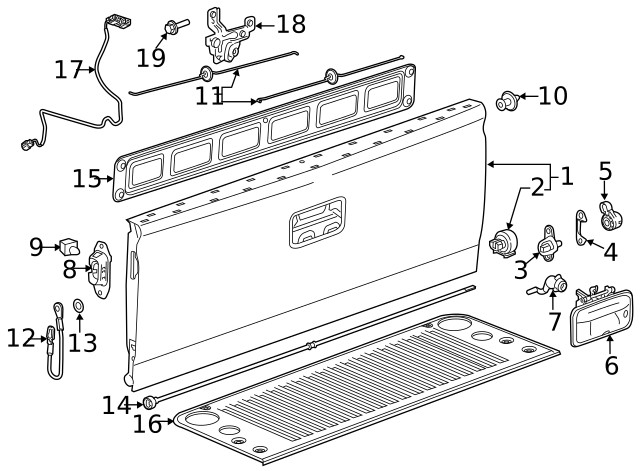 Genuine GM Pickup Box Tailgate Striker 11547076
