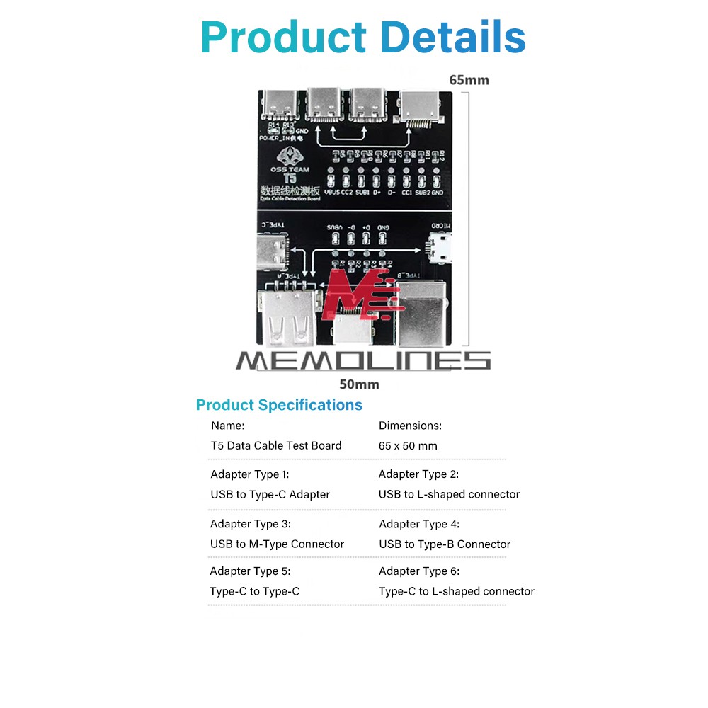 T5 Multifunctional Interface Cable Detection Module Data Cable abnormal testing
